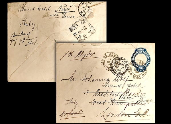 Joias . Envelope com endereço original parece ser Nervi, perto de Génova, Itália porem ...