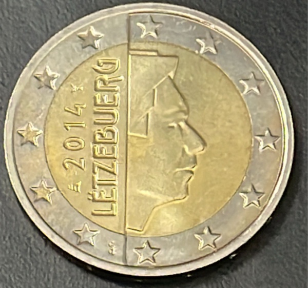 MOEDA DE LUXEMBURGO - 2 EUROS 2014 - BIMETALICA - DIAMETRO (+/-): 25,75mm.