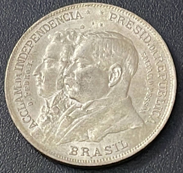 MOEDA DO BRASIL (REPUBLICA) - 2 000 REIS 1922 - PRATA .500% - DIAMETRO (+/-): 25,5mm