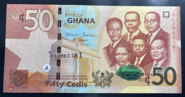 CEDULA DE GHANA - 50 CEDIS 2016 - FLOR DE ESTAMPA.