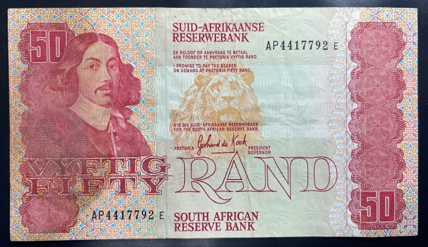 CEDULA DA `SOUTH AFRICAN` - 50 RAND - MBC.