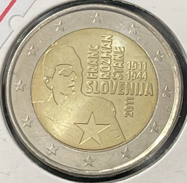MOEDA DA ESLOVENIA - 2 EUROS 2011 - BIMETALICA - DIAMETRO (+/-): 25,75mm.