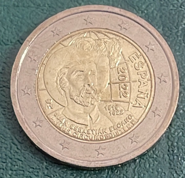 MOEDA DA ESPANHA - 2 EUROS 2022 - BIMETALICA - DIAMETRO (+/-): 25,75mm.