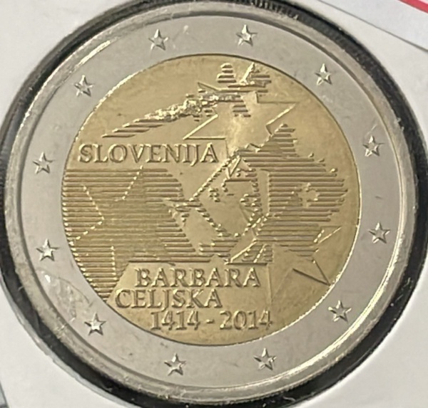 MOEDA DA ESLOVENIA - 2 EUROS 2014 - BIMETALICA - DIAMETRO (+/-): 25,75mm.