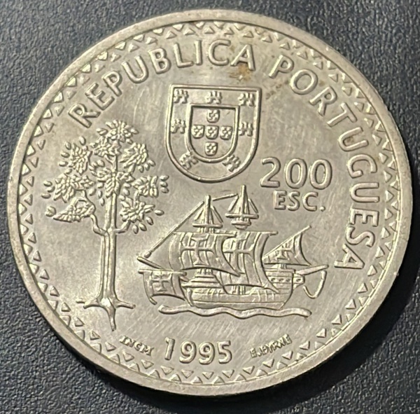 MOEDA DE PORTUGAL - 200 ESCUDOS 1995 - CUPRONIQUEL - DIAMETRO (+/-): 36mm.