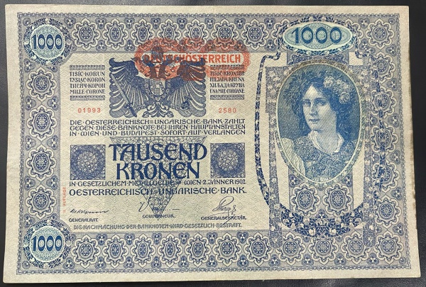 CEDULA DA AUSTRIA - 1 000 KRONEN 1902 - MBC.