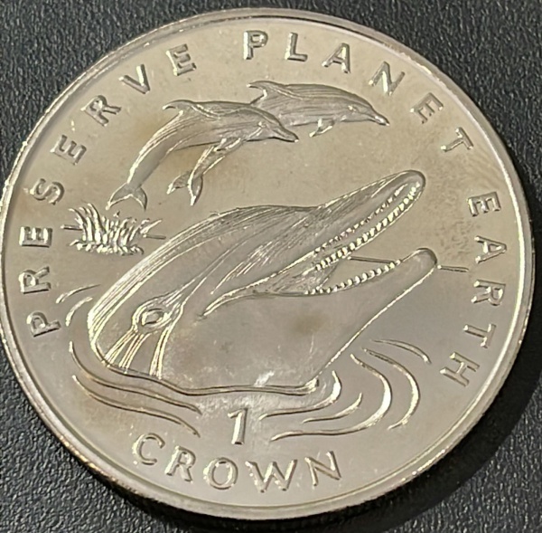 MOEDA DE GIBRALTAR - 1 CROWN 1994 - CUPRONIQUEL - DIAMETRO (+/-): 38mm.