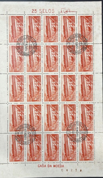 BRASIL - FOLHA COM 25 SELOS / CASA DA MOEDA (CENTENARIO DA ESTRADA DE FERRO SANTOS JUNDIAÍ) 1967. PRIMIERO DIA DE CIRCULAÇÃO.