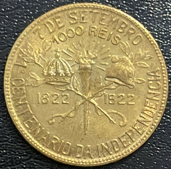VARIANTE (BBASIL) - MOEDA DO BRASIL - 1 000 REIS 1922 - BRONZE ALUMINIO - DIAMETRO (+/-): 27mm.