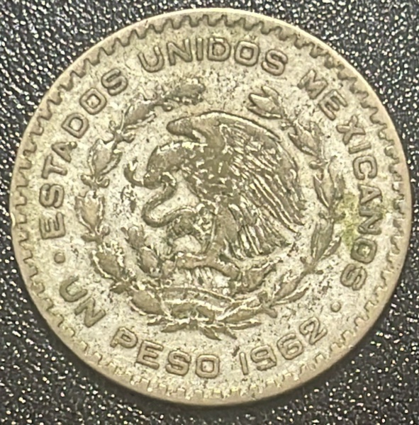 MOEDA DO MEXICO - 1 PESO 1952 - PRATA .100% - DIAMETRO (+/-): 36mm.
