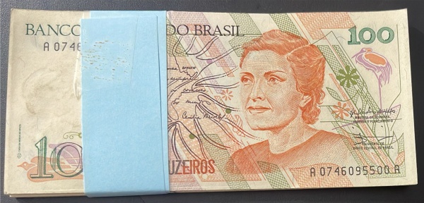 `50 UNIDADES` DE CEDULAS DO BRASIL - 100 CRUZEIROS - C214 (REF. CATALOGO CLAUDIO AMATO) - CONFORME FOTOS.