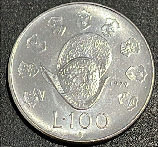 MOEDA DE SAN MARINO - L.100 1970 - AÇO INOX - DIAMETRO (+/-): 27mm.