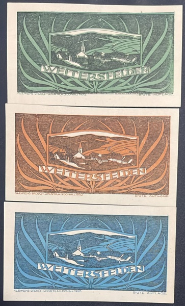 LOTE COM 03 NOTGELD - VIDE FOTOS. Notgeld foi uma peculiar saída encontrada para a falta de dinheiro corrente que existiu principalmente nos países germânicos na Europa central (Alemanha e Áustria), d