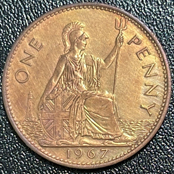 MOEDA DO REINO UNIDO - 1 PENNY 1967 - BRONZE - DIAMETRO (+/-): 31mm.