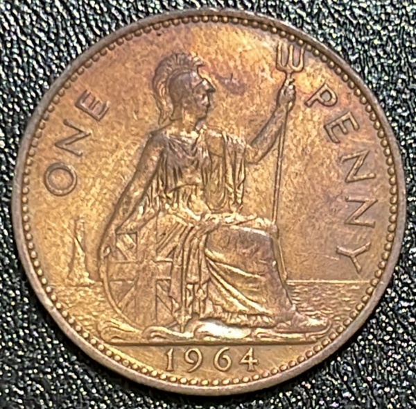 MOEDA DO REINO UNIDO - 1 PENNY 1964 - BRONZE - DIAMETRO (+/-): 31mm.