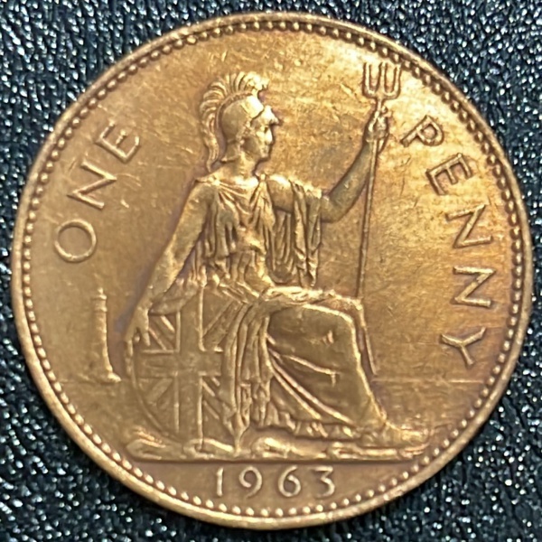 MOEDA DO REINO UNIDO - 1 PENNY 1963 - BRONZE - DIAMETRO (+/-): 31mm.