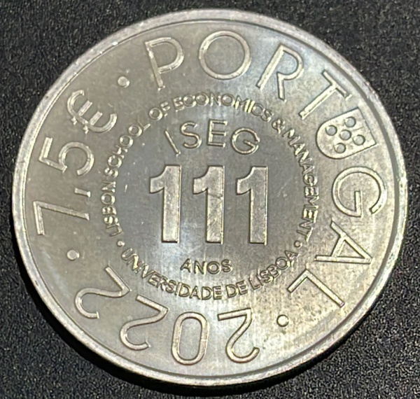 MOEDA DE PORTUGAL - 7,5 EUROS 2022 - PRATA .500% - DIAMETRO (+/-): 33mm.