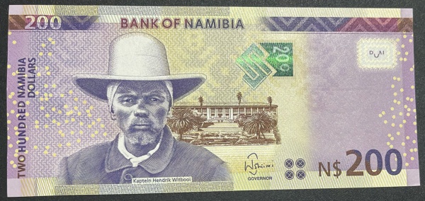 CEDULA DA NAMIBIA - 200 DOLLARS - FLOR DE ESTAMPA.