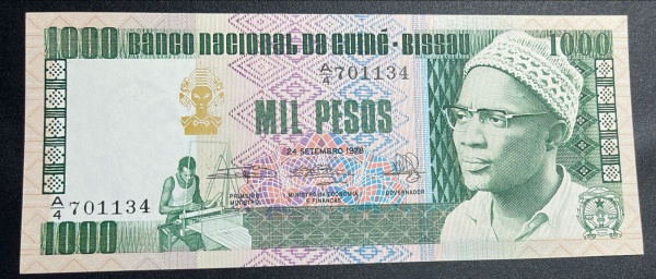 CEDULA DA GUINEE-BISSAU - 1 000 PESOS 1978 - FLOR DE ESTAMPA.