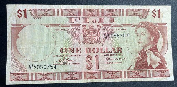CEDULA DE FIJI - 1 DOLLAR - BC / MBC.