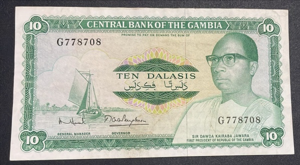 CEDULA DE GAMBIA - 10 DALASIS - MBC.