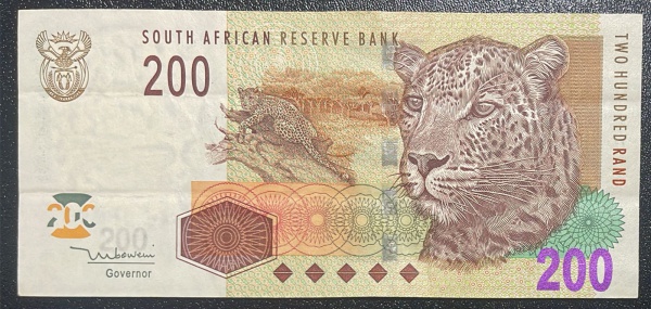 CEDULA DA SOUTH AFRICAN - 200 RAND - MBC.