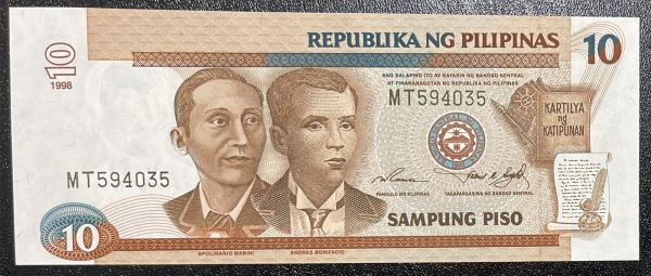 CEDULA DAS PILIPINAS - 10 PISO - FLOR DE ESTAMPA.
