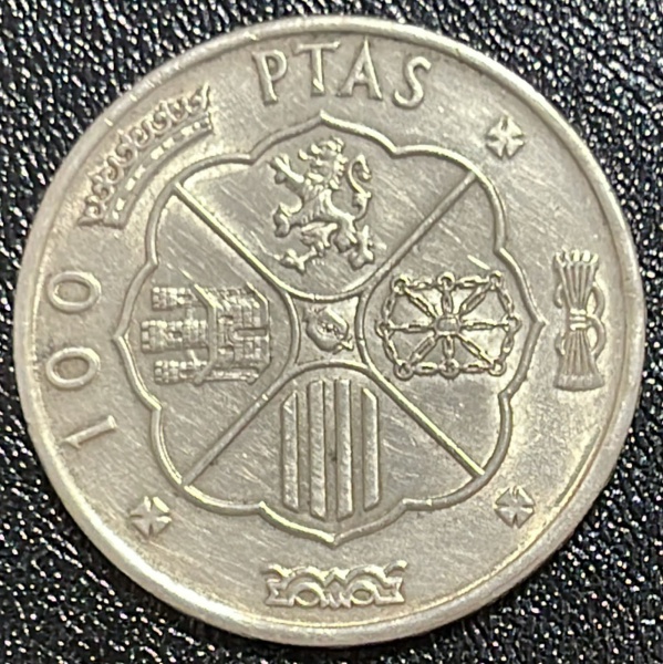 MOEDA DA ESPANHA - 100 PTS 1968 - PRATA .800% - DIAMETRO (+/-): 34mm.