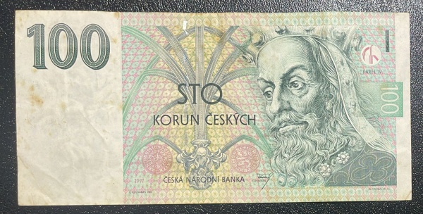 CEDULA DA REPUBLICA CHECA - 100 KORUN 1997 - MBC.