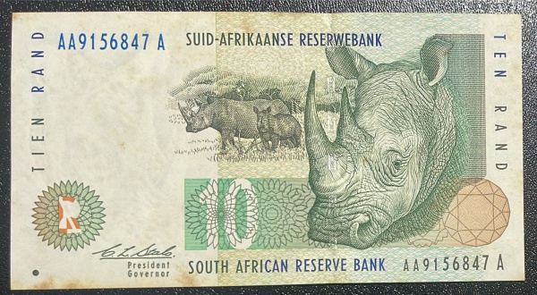 CEDULA DA `SOUTH AFRICAN` - 10 RAND - MBC.