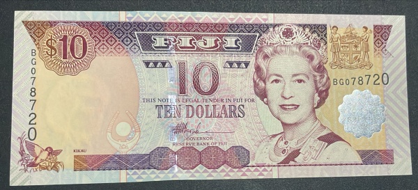 CEDULA DE FIJI - 10 DOLLARS - FLOR DE ESTAMPA.