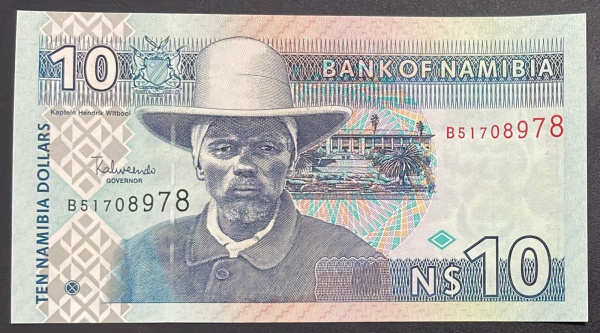 CEDULA DA NAMIBIA - 10 DOLLARS - FLOR DE ESTAMPA.