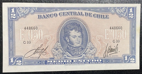 CEDULA DO CHILE - 1/2 ESCUDOS - SOBERBA.