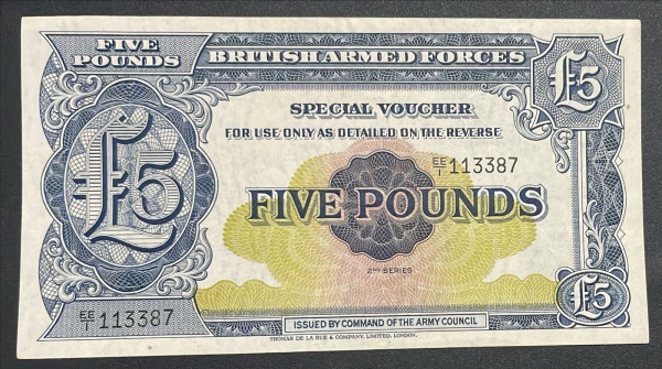 CEDULA DAS `BRITISH ARMED FORCE` - 5 POUND - MBC / SOBERBA.