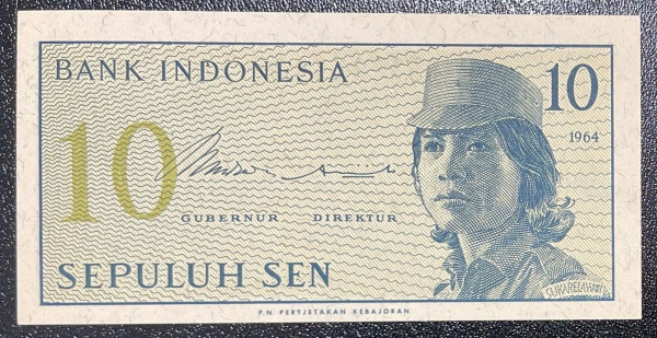 CEDULA DA INDONESIA - 10 SEM - FLOR DE ESTAMPA.