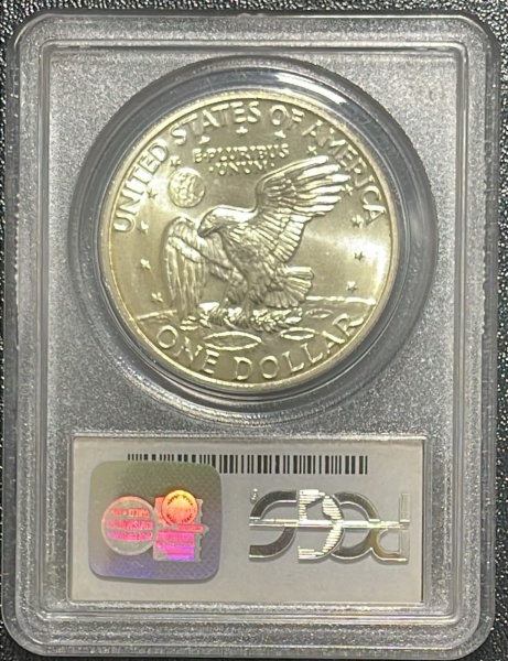 CLASSIFICADA -PCGS - MOEDA DOS EUA - 1 DOLLAR 1972S - PRATA .400 - DIAMETRO (+/-): 38,1mm - LACRADA.