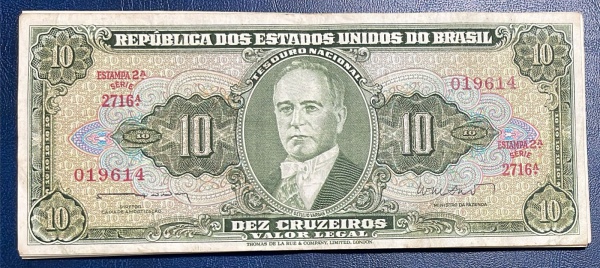 LOTE COM 10 CEDULAs DO BRASIL - 10 CRUZEIROS - MBC - C081 (REF. CATALOGO CLAUDIO AMATO - CONFORME FOTOS.
