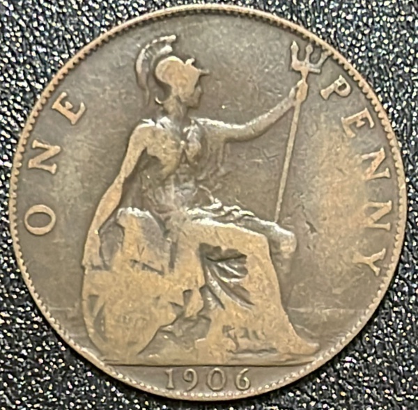 MOEDA DO REINO UNIDO - 1 PENNY 1906 - BRONZE - DIAMETRO (+/-): 31mm.