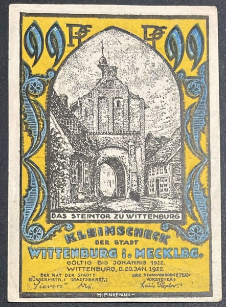 LOTE COM 01 NOTGELD - VIDE FOTOS. Notgeld foi uma peculiar saída encontrada para a falta de dinheiro corrente que existiu principalmente nos países germânicos na Europa central (Alemanha e Áustria), d