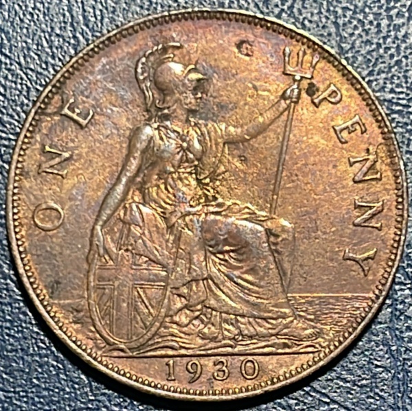 MOEDA DO REINO UNIDO - 1 PENNY 1930 - BRONZE - DIAMETRO (+/-): 31mm.