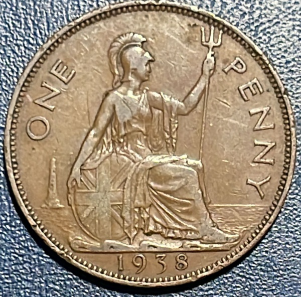MOEDA DO REINO UNIDO - 1 PENNY 1938 - BRONZE - DIAMETRO (+/-): 31mm.