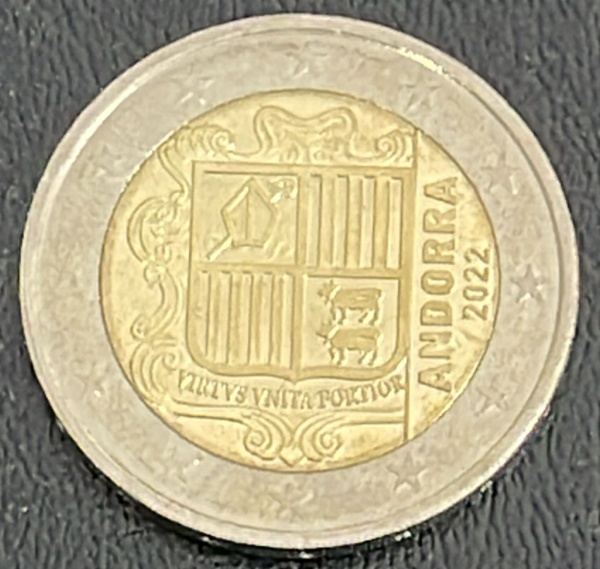MOEDA DE ANDORRA - 2 EUROS 2022 - BIMETALICA - DIAMETRO (+/-): 25,75mm.