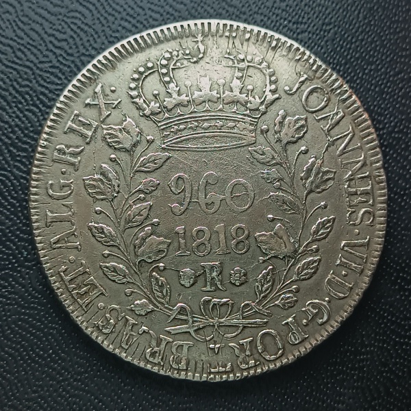 Joias . Moeda do Brasil Colônia  960 Reis  1812 B  Patina Arco- foto 1