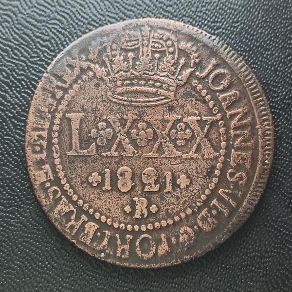 Joias . Moeda do Brasil Colônia  960 Reis  1812 B  Patina Arco- foto 3