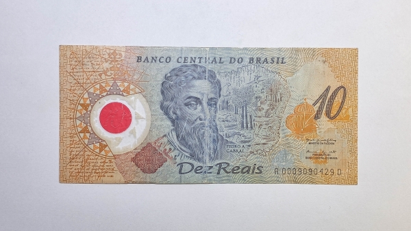 Joias . Cédula do brasil - 10 Reais - 2000 - C331 -  Letras AD série 0009 - MBC