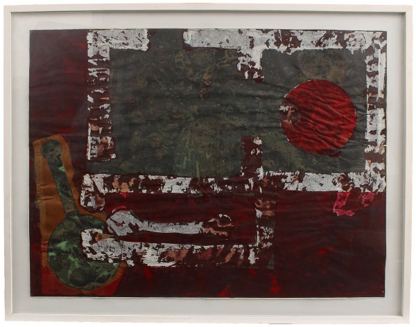 ANTONIO DIAS (1944 - 2018) Composição", técnica mista com colagem e recorte sobre papel, artesan