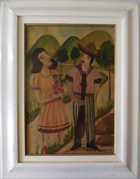 Arte . JOSÉ PANCETTI, ÓL SOBRE PLACA, ASSINADO FRENTE E VERSO, foto 2