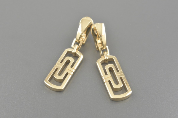 Joias . BULGARI Brincos Parentesi em Ouro Amarelo 18k - Tamanho 4.1x1.0cm - Peso: 17,1 ...