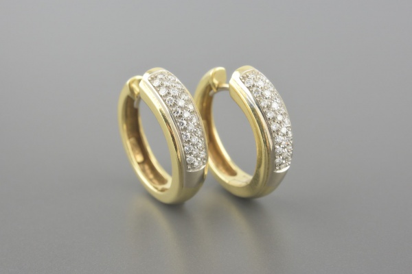 Joias . H STERN Brincos Argola em Ouro Amarelo 18k com Aprox. 50pts de Brilhantes - ...