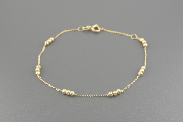 Joias . Pulseira Bolinhas em Ouro Amarelo 18k - Tamanho 19cm - Peso: 1,8 gramas - ...